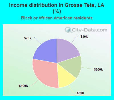 Income distribution in Grosse Tete, LA (%)