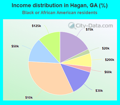 Income distribution in Hagan, GA (%)