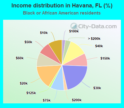 Income distribution in Havana, FL (%)
