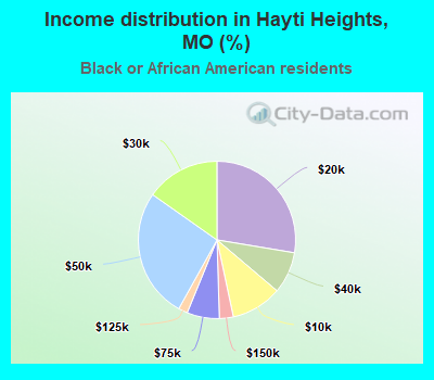 Income distribution in Hayti Heights, MO (%)