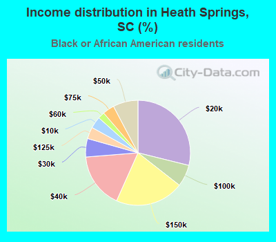 Income distribution in Heath Springs, SC (%)
