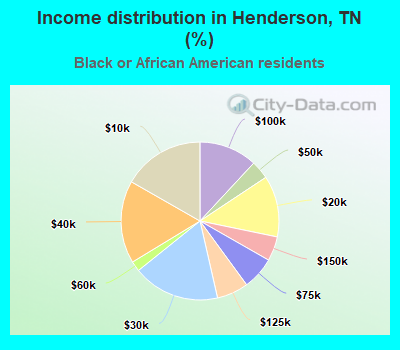 Income distribution in Henderson, TN (%)