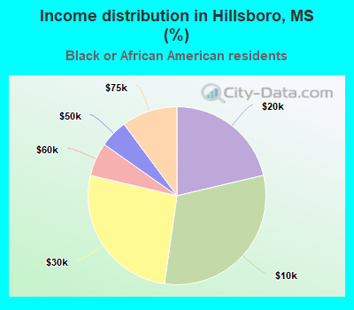 Income distribution in Hillsboro, MS (%)