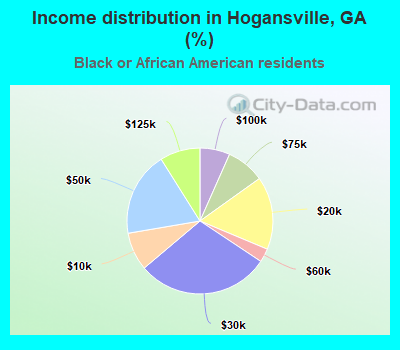 Income distribution in Hogansville, GA (%)