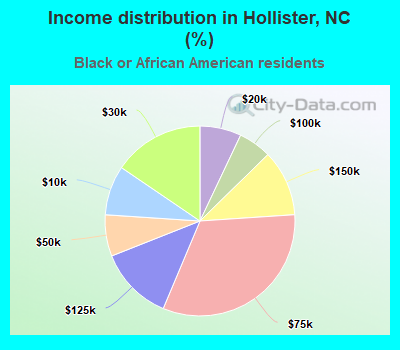 Income distribution in Hollister, NC (%)