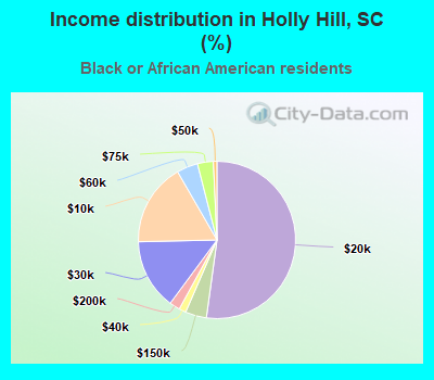 Income distribution in Holly Hill, SC (%)
