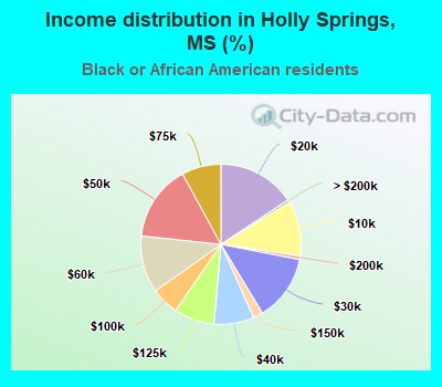 Income distribution in Holly Springs, MS (%)