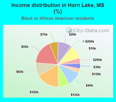 Income distribution in Horn Lake, MS (%)