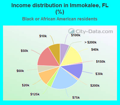 Income distribution in Immokalee, FL (%)