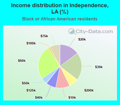 Income distribution in Independence, LA (%)