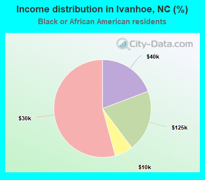 Income distribution in Ivanhoe, NC (%)