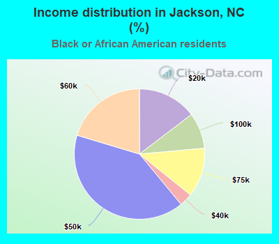 Income distribution in Jackson, NC (%)