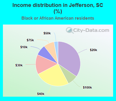 Income distribution in Jefferson, SC (%)