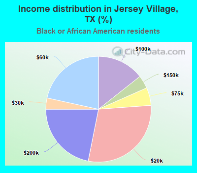 Income distribution in Jersey Village, TX (%)