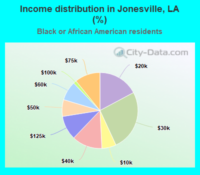 Income distribution in Jonesville, LA (%)