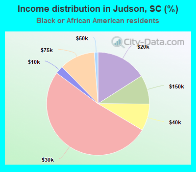 Income distribution in Judson, SC (%)