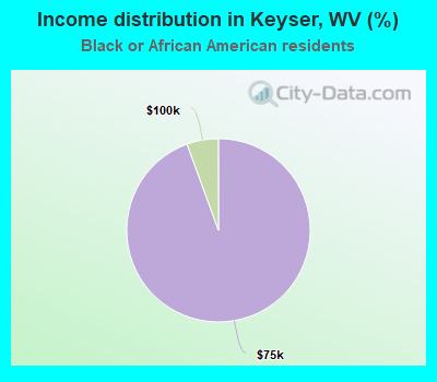 Income distribution in Keyser, WV (%)