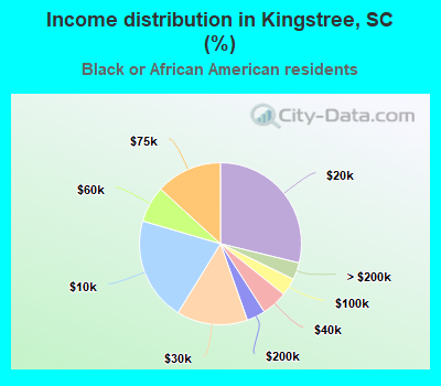 Income distribution in Kingstree, SC (%)