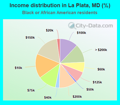 Income distribution in La Plata, MD (%)