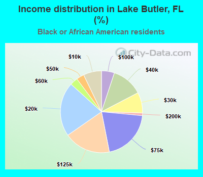 Income distribution in Lake Butler, FL (%)