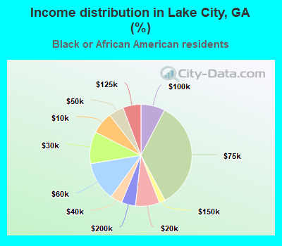 Income distribution in Lake City, GA (%)