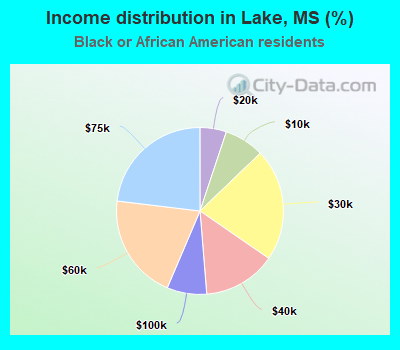 Income distribution in Lake, MS (%)