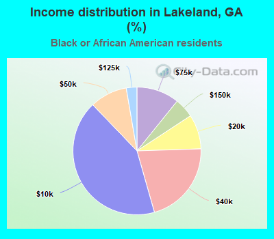 Income distribution in Lakeland, GA (%)
