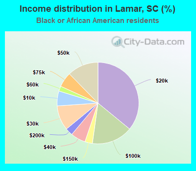 Income distribution in Lamar, SC (%)