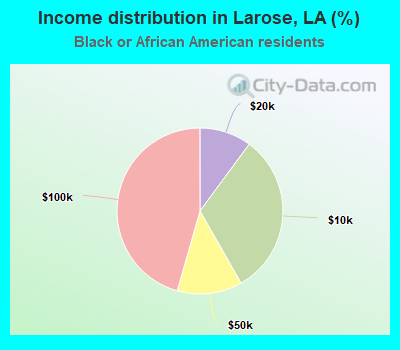 Income distribution in Larose, LA (%)