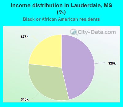 Income distribution in Lauderdale, MS (%)