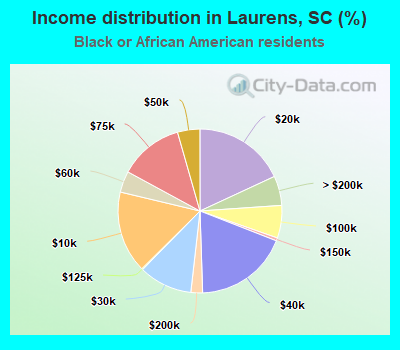 Income distribution in Laurens, SC (%)