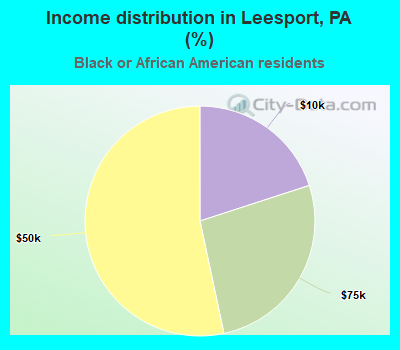 Income distribution in Leesport, PA (%)