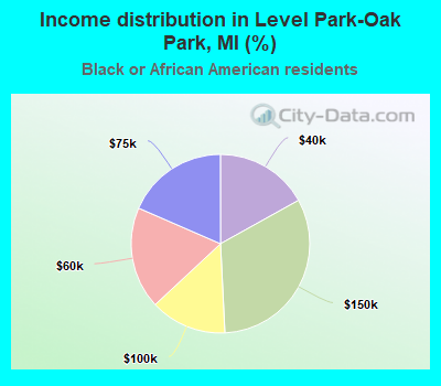 Income distribution in Level Park-Oak Park, MI (%)