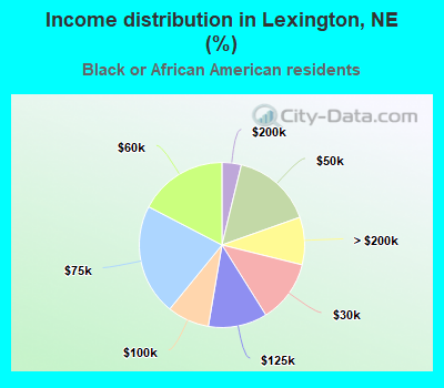 Income distribution in Lexington, NE (%)