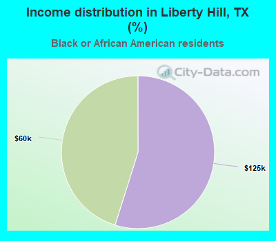 Income distribution in Liberty Hill, TX (%)