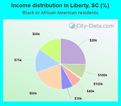 Income distribution in Liberty, SC (%)
