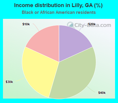Income distribution in Lilly, GA (%)