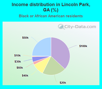 Income distribution in Lincoln Park, GA (%)