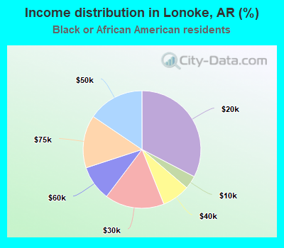 Income distribution in Lonoke, AR (%)