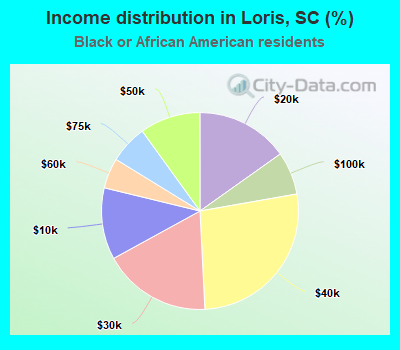 Income distribution in Loris, SC (%)