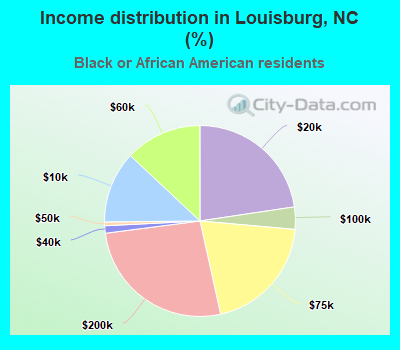 Income distribution in Louisburg, NC (%)