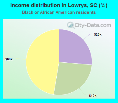 Income distribution in Lowrys, SC (%)