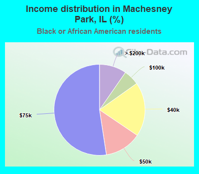 Income distribution in Machesney Park, IL (%)