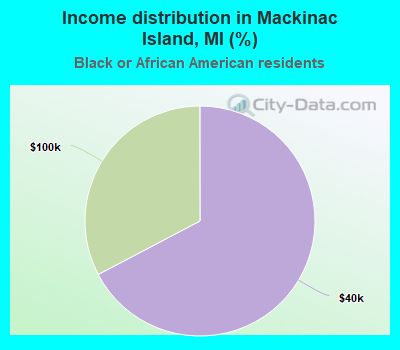 Income distribution in Mackinac Island, MI (%)