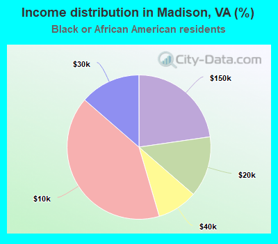 Income distribution in Madison, VA (%)