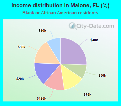 Income distribution in Malone, FL (%)