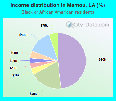 Income distribution in Mamou, LA (%)