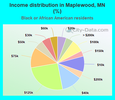 Income distribution in Maplewood, MN (%)