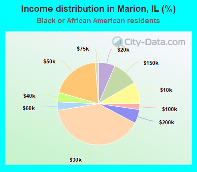 Income distribution in Marion, IL (%)