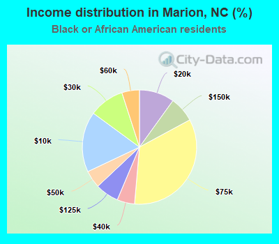 Income distribution in Marion, NC (%)